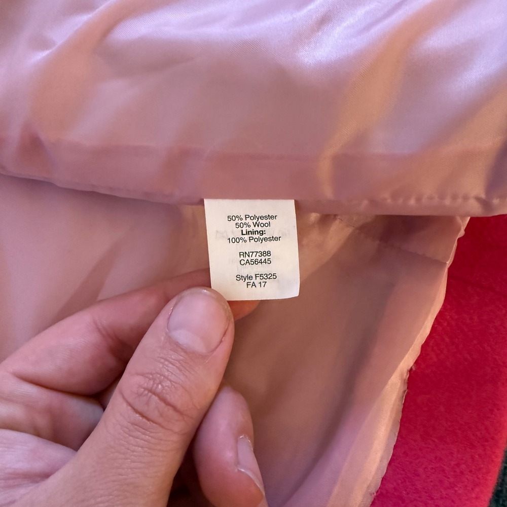 J.Crew Pink Wool Blend Lodge Coat Asymmetric Zip F5325 Womens Size 4 FA17 - Picture 7 of 7
